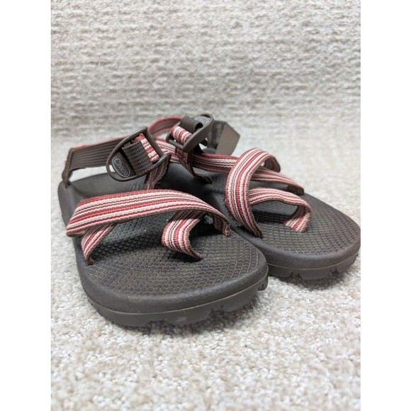 Chaco Sandals Womens Size 7 Adjustable Trail Hiking Shoes Red White Stripe - Picture 1 of 15